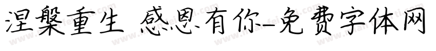 涅槃重生 感恩有你字体转换